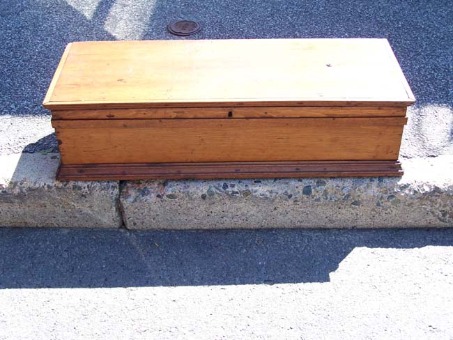 A late 19th century antique wooden storage box